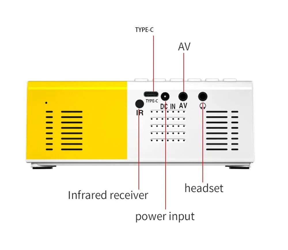 J9Pro Mini Projector LED Home Media Player Audio Portable Proyectors 480X360 Pixels Supports 1080P HDMI USB Video Beamer