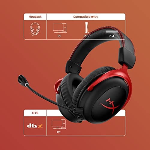 HyperX KHX-HSCP-RD Cloud II - Cascos de Gaming para PC/PS4/Mac, Negro/Rojo - Conecta tu mundo