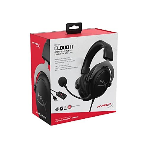 HyperX KHX-HSCP-RD Cloud II - Cascos de Gaming para PC/PS4/Mac, Negro/Rojo - Conecta tu mundo