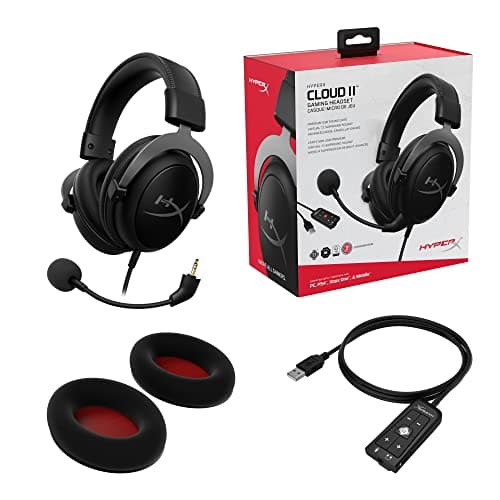 HyperX KHX-HSCP-RD Cloud II - Cascos de Gaming para PC/PS4/Mac, Negro/Rojo - Conecta tu mundo