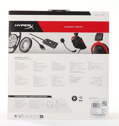 HyperX KHX-HSCP-RD Cloud II - Cascos de Gaming para PC/PS4/Mac, Negro/Rojo - Conecta tu mundo