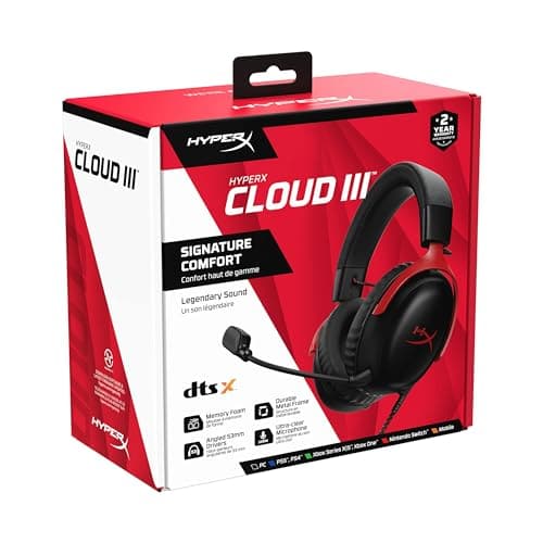 HyperX KHX-HSCP-RD Cloud II - Cascos de Gaming para PC/PS4/Mac, Negro/Rojo - Conecta tu mundo