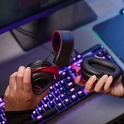 HyperX KHX-HSCP-RD Cloud II - Cascos de Gaming para PC/PS4/Mac, Negro/Rojo - Conecta tu mundo