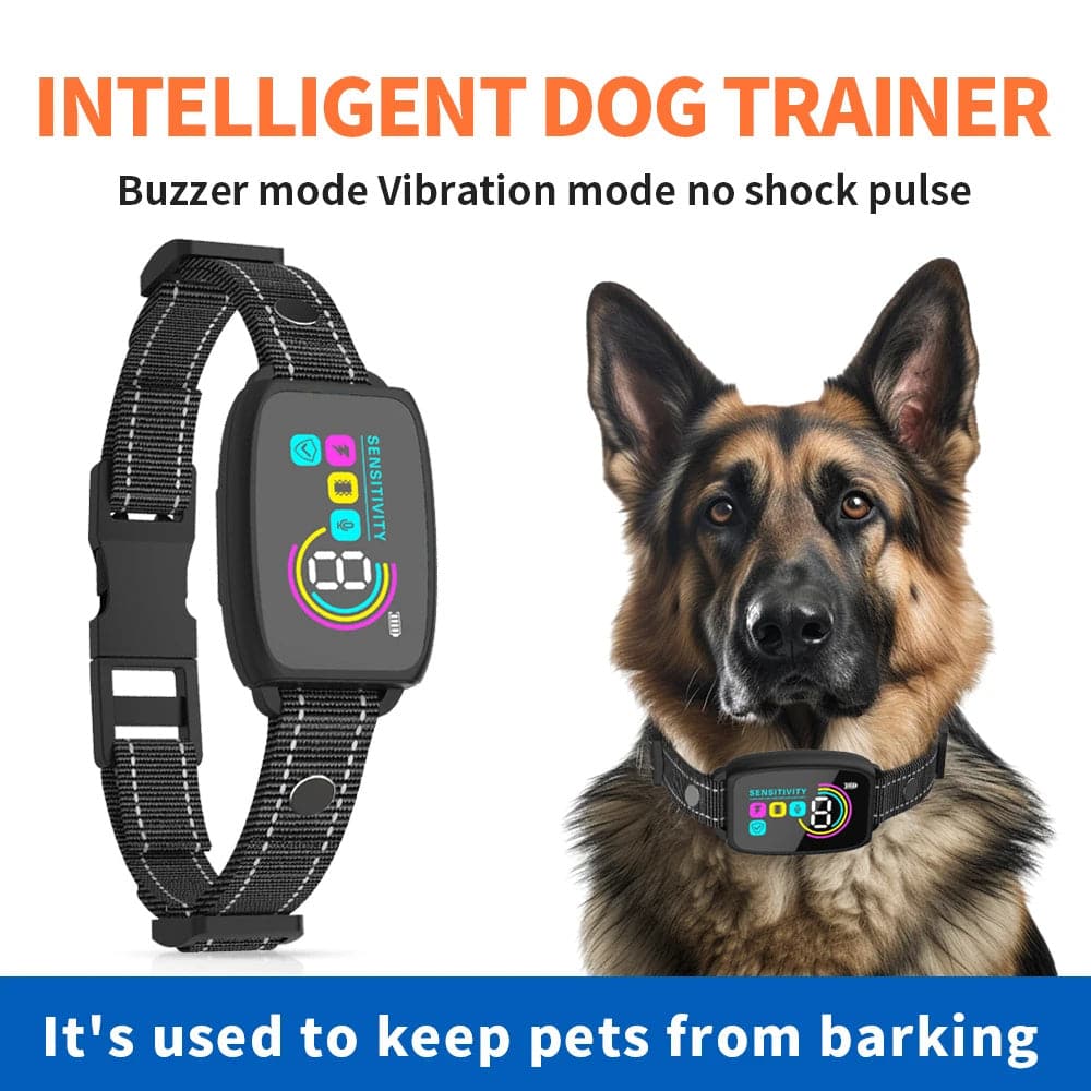 Smart Automatic Anti Barking Dog Collar Rechargeable Bark Stopper Stop Barking HD Digital Display IP67 Waterproof Collar For Dogs Pet Products - Conecta tu mundo