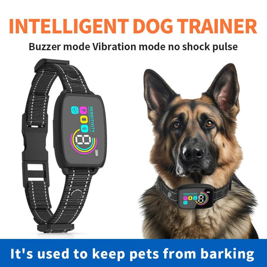 Smart Automatic Anti Barking Dog Collar Rechargeable Bark Stopper Stop Barking HD Digital Display IP67 Waterproof Collar For Dogs Pet Products - Conecta tu mundo