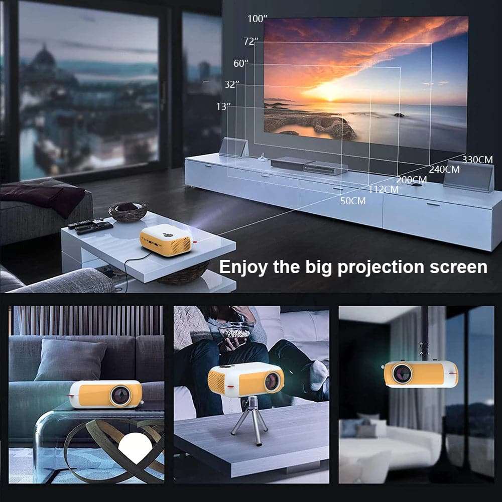 For  10 Mini Led Projector 1080P Supported Portable Proyector Movie, Wired Mirror for Iphone Home Cinema Hdmi-Compatible