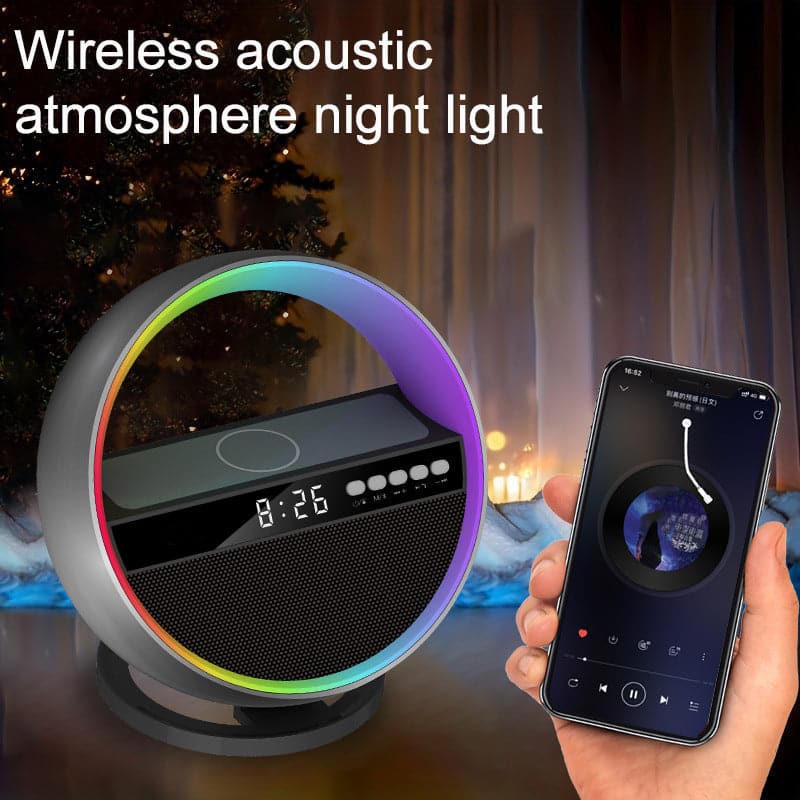 2024 New Multifunction RGB Night Light Wireless Charger Bluetooth Speaker Large G Ambience Light Home Decor - Conecta tu mundo