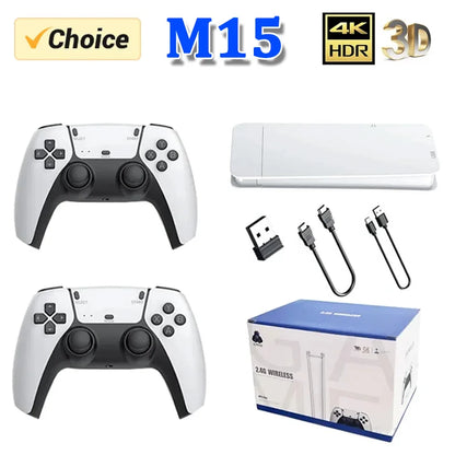 M15 Game Stick Mini TV Handheld Game Console Wireless Gamepads Video Game 64G 20000+ Retro Game HD Output Two-Player for PS1 Etc