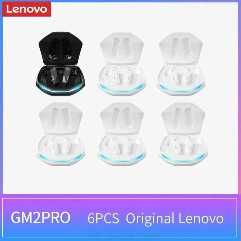 6PCS Original Lenovo GM2 Pro 5.3 Earphone Bluetooth Wireless Earbuds Low Latency Headphones HD Call Dual Mode Gaming Headset - Conecta tu mundo