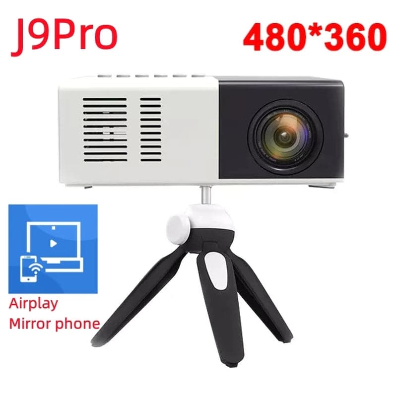 J9Pro Mini Projector LED Home Media Player Audio Portable Proyectors 480X360 Pixels Supports 1080P HDMI USB Video Beamer