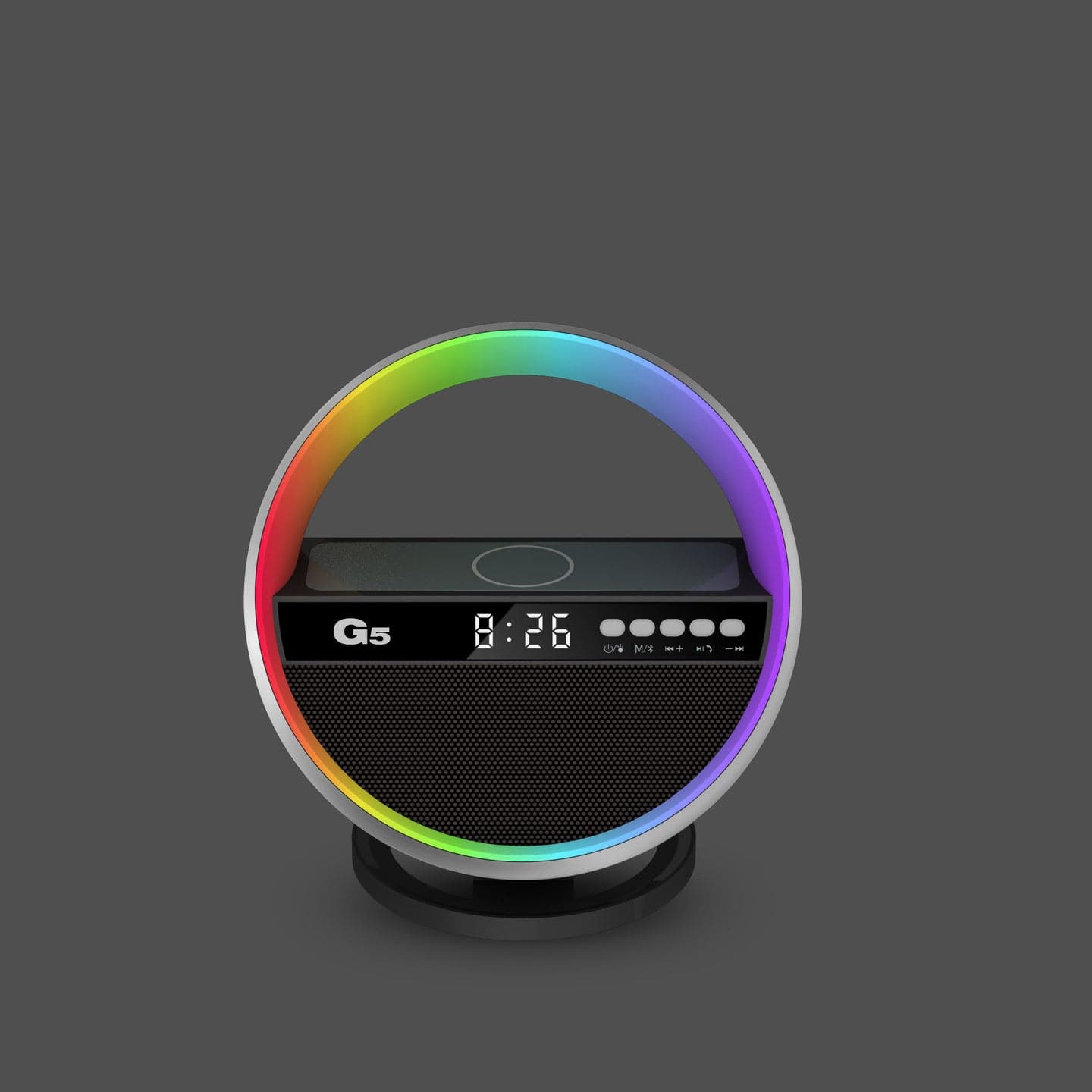 2024 New Multifunction RGB Night Light Wireless Charger Bluetooth Speaker Large G Ambience Light Home Decor - Conecta tu mundo