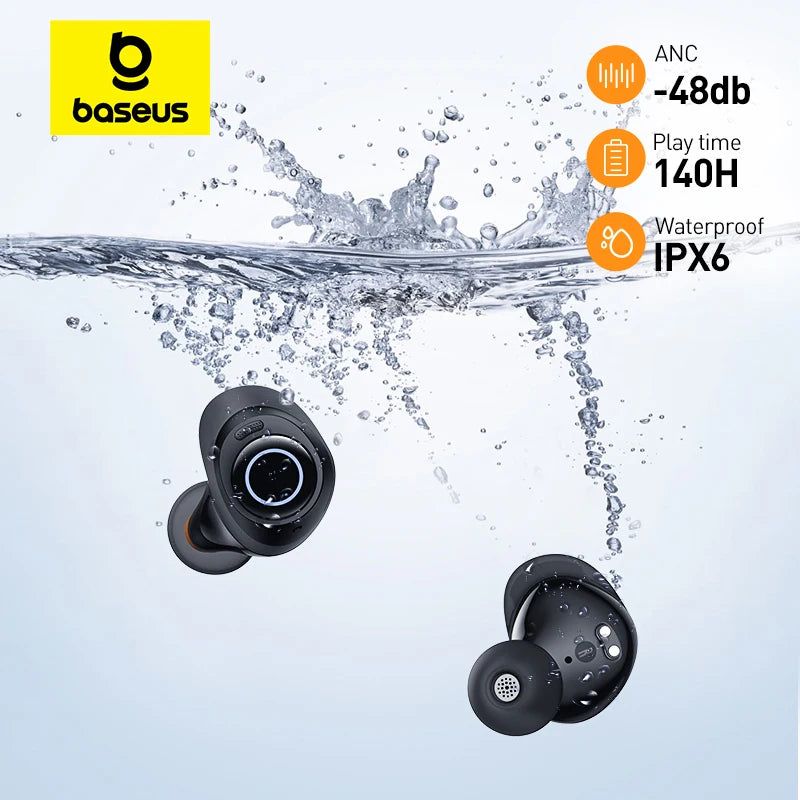 Ture Wireless Earphones 48Db Noise Cancelling Bluetooth 5.3 Headphones 140H Playtime IPX6 Waterproof Sport TWS Earbud